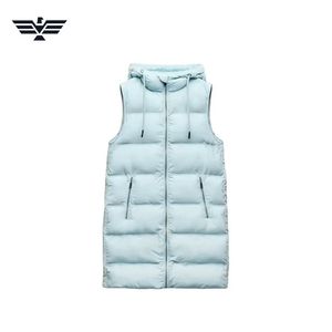Women's Breathable Woven Long Puffer Vest Jacket Hood Thick Winter Warm Nylon Shell <b>Polyester</b> <b>Filling</b> Autumn/Winter Front - Product Image 6
