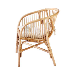 Elegant Scandinavian <b>Dining</b> <b>Chair</b> from <b>Rattan</b> Frame with Cushion for Sophisticated <b>Dining</b> Room Interiors and Exteriors - Product Image 3
