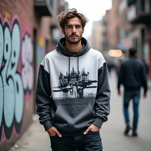 Sublimación Oversize Drop Shoulder Hoodie Hombres Casual Manga larga 400 GSM Heavy Fleece Pullover Hoodie Hombres - Product Image 1