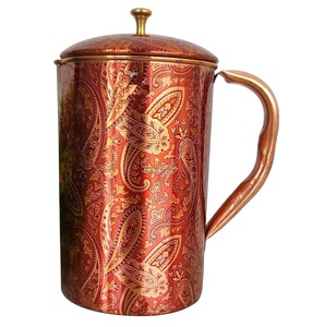 <b>Enamel</b> Modern Design Copper Water <b>Jug</b> Pitcher for Drinking Water Juice Coffee Ice Tea for Home Restaurant Dining Decoration - Product Image 2