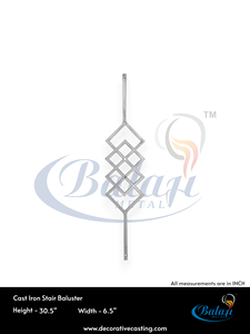 Spindles décoratifs modernes en fonte grise hautement polie pour balcon, escalier, sans cadre, protection UV, résistant à la rouille, super finition - Product Image 3