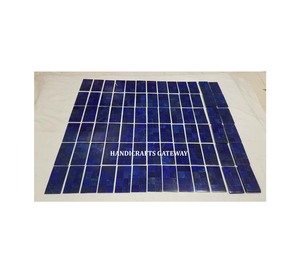 Carreau de Lapis Lazuli de pierres précieuses naturelles faites à la main de haute qualité et au meilleur prix de vente avec carreau de décoration murale intérieure d'hôtel - Product Image 1