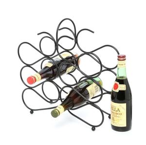 Black wine bottle storage rack holder wholesale for <b>kitchen</b> home decoration dining <b>table</b> champagne wine display rack holder bar - Product Image 6