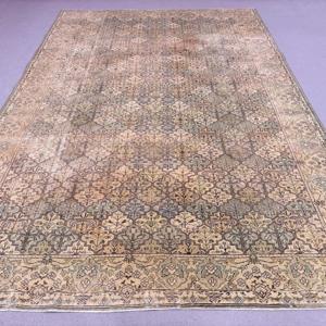 พรมวินเทจ ขนาด 0.7x11.5 ฟุต สีน้ำตาล ลายแบบนามธรรม ทำจากขนสัตว์ - Product Image 1