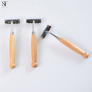Men's Double Edge <b>Blade</b> Safety Shaving <b>razor</b> <b>Single</b> <b>Blade</b> Stain Less Steel Wood Color - Product Image 2