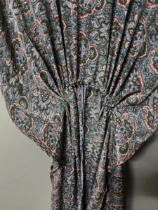 Best Quality Women's Casual Elegant Floral Pattern <b>Silk</b> Kaftan <b>Long</b> V-Neck Midi Length Maxi <b>Dress</b> Loose Fit Breathable Natural - Product Image 6