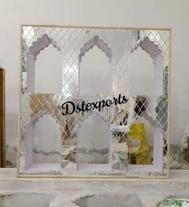 Mughal Palace tema espejo telón de fondo escenario exclusivo Nikah decoraciones de boda etapas de trabajo de madera Reino Unido paneles de mosaico duraderos precios - Product Image 6