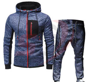 Chándal de fitness para hombres Ropa de gimnasio Conjunto de Jogger de dos piezas Traje de entrenamiento de manga larga Traje deportivo cómodo - Product Image 2