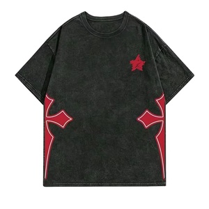 Trendy Streetwear Cotton Customized Men Printed <b>T</b> Shirt Vintage Acid Washed Graphic Style Men Printed <b>T</b> Shirt - Product Image 1