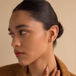 Pendientes colgantes de diamantes Marquesa delicados chapados en oro y plata 925, tachuelas colgantes delicadas para fiesta, boda, joyería, regalo para ella - Product Image 2