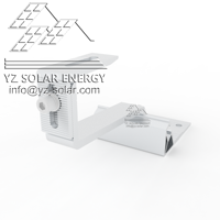 Crochet de fixation solaire réglable en aluminium anodisé YZ de haute qualité pour toiture en tuiles, garantie 12 ans pour supports photovoltaïques de toit solaire