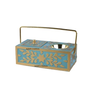 Ensemble de luxe Mubkhar en bois et résine avec boîte de rangement Brûleur Bakhoor élégant pour la maison, le bureau, le Ramadan et les cadeaux islamiques - Product Image 3