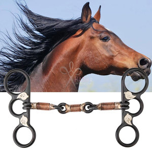 Mors à cheval 5,5 pouces en acier inoxydable, mors à bride à manche court enroulé de fil de cuivre, mors d'entraînement western junior pour vache, réutilisable - Product Image 3