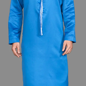 Thobe Jubbah Kaftan islamique traditionnel pour hommes, en coton de haute qualité, taille plus, hiver, uni, col montant, manches longues - Product Image 5