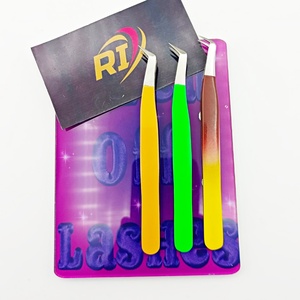 Pince à épiler professionnelle en fibre d'acier inoxydable avec logo personnalisé pince à épiler d'extension de cils de volume avec plateau à cils écologique - Product Image 6