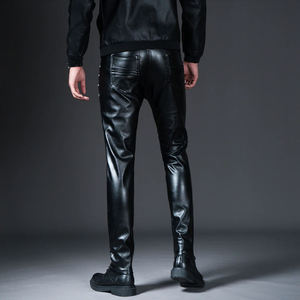 Pantalon en cuir pour homme Elite, grande taille, coupe confortable et lisse, résistant au vent, écologique, streetwear de luxe, longue durée - Product Image 6