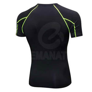 Camisetas de Compresión Tejidas al por Mayor para Hombre - Manga Corta de Secado Rápido, Spandex/Poliéster, Diseño y Logotipo Personalizables - Product Image 2