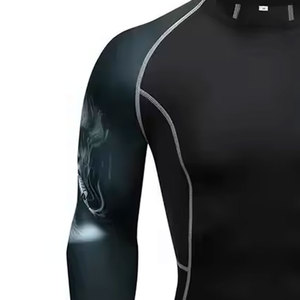 Diseñe su propio logotipo Camisas de compresión para hombres Ropa de fitness Último diseño Camisas de compresión para hombres - Product Image 6