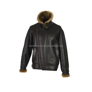 Nouvelle Arrivée 2026 – Blouson en Cuir de Mouton Noir OEM pour Hommes, Doublure 100% Fourrure de Renard de Haute Qualité, Grandes Tailles, Vestes d'Hiver Tendance - Product Image 3