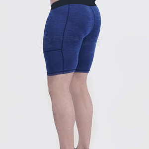 Short de compression athlétique décontracté solide imprimé sur mesure OEM fermeture élastique intermédiaire en mélange de coton/polyester Spandex ajustement serré - Product Image 4
