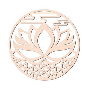 Décoration murale en bois, grille de cristal, géométrie sacrée, découpe au laser - Product Image 1