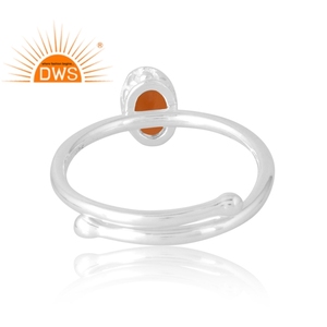 Anillo de piedras preciosas de cornalina Natural de Plata de Ley 925, joyería personalizada para mujer, regalo para ella - Product Image 2