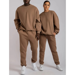 Ensemble de survêtement à col rond pour homme, vêtements de sport pour la course à pied et l'entraînement, survêtements personnalisés pour la saison d'automne, polyester/coton respirant - Product Image 5