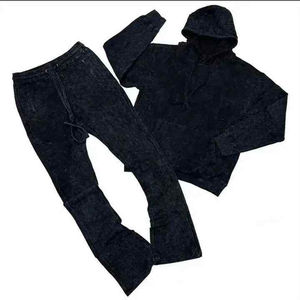 Conjuntos de Chándal, Sudaderas con Capucha Personalizadas, Traje Deportivo de Peso Medio, Pantalones Deportivos Ajustados y Acampanados para Hombre, Estilo Casual - Product Image 2