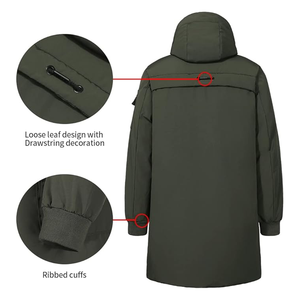 Parka déperlante d'hiver tendance pour hommes manteaux de remplissage en coton toile coupe-vent épaissir doudoune réversible imperméable - Product Image 4