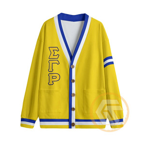 Cárdigan Griego Personalizado de Alta Calidad con Botones en la Parte Delantera, Bordado Acrílico de Sigma Gamma Rho, para Mujer, Informal, de Invierno - Product Image 4
