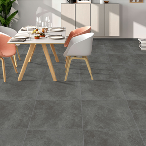 Azulejos de Porcelana con Aspecto de Cemento, Color Gris Oscuro Mate, 60x60 cm, para Espacios Residenciales y Comerciales Modernos - Product Image 1