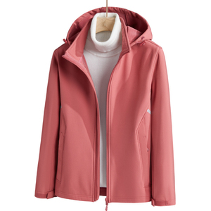 Sudaderas con capucha de invierno de caparazón blando unisex a prueba de viento polar logotipo personalizado en blanco liso cremallera diseño Terry Abrigo con capucha bolsillo niñas - Product Image 4