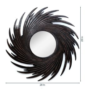 กระจกกลมสีทองสไตล์โบราณสำหรับตกแต่งผนังกระจกกรอบโลหะวัสดุกระจกสำหรับบ้านและโรงแรมแวววาว - Product Image 4