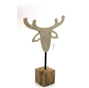Aluminio de primera calidad/madera/hierro Rein Deer W/Base F354 latón EPL para decoración de Navidad diseño moderno hecho a mano - Product Image 3