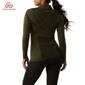 Camisetas Ecuestres de Compresión Transpirables con Estampado para Mujer, Camisetas Deportivas de Manga Larga - Product Image 1