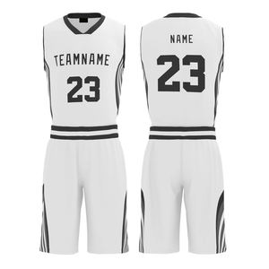 Maillot de basket-ball réversible personnalisé pour homme, 100% polyester, respirant, bon marché, ensemble de vêtements de sport d'entraînement - Product Image 1