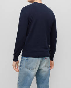 Suéter de Invierno para Hombre, Personalizable, OEM ODM, Color Sólido, Cuello Redondo, Manga Larga, Tejido de Punto, Holgado, Antibolitas, Viscosa/Algodón - Product Image 2