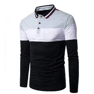 Polo de manga larga para hombre de punto de algodón 100%, camiseta de Golf POLO de trabajo de negocios de estilo callejero a la moda, ropa de verano - Product Image 2