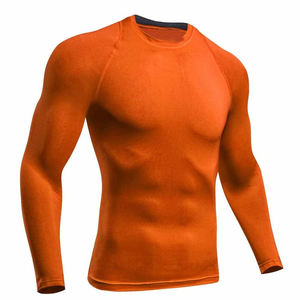 Hombres de manga larga Rash Guard Compresión de secado rápido BJJ Rush Guard para entrenamiento Deportes Protección solar Mangas largas Ligero - Product Image 1