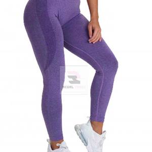 Pantalones de gimnasio de cintura alta personalizados para mujer, mallas de punto para Yoga y Fitness, material tejido - Product Image 4