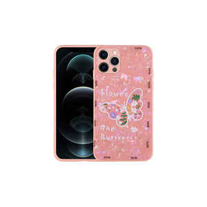 Coque en silicone rigide à motif floral rose de luxe Netzy pour iPhone 12 Pro et 7 Plus, coque de protection antichoc de conception - Product Image 1