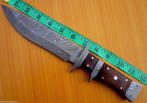 มีดโบวี่เหล็กดามัสกัสทำมือ ด้ามไม้โรสวูด พร้อมปลอกหนัง คุณภาพสูง สำหรับกิจกรรมกลางแจ้ง จาก Arwin Enterprises - Product Image 2