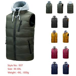 OEM logotipo personalizado de alta calidad de los hombres sin mangas con capucha burbuja Puffer chaleco chaqueta de lona transpirable cálido 100% poliéster relleno para - Product Image 6