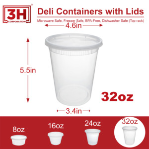 Contenedores Transparentes para Alimentos de 32 oz con Tapas (480 Unidades/caja), Aptos para Congelador y Microondas, Libres de BPA, Apilables, Herméticos, Organizadores de Restos de Comida - Product Image 2