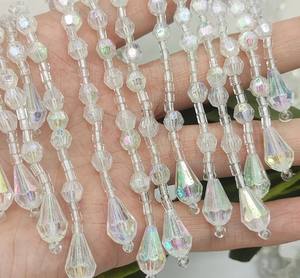 Garniture de perles lourdes pendantes, franges ondulées en cristal, garniture de franges pour robe de mariée, ceinture, costumes de danse du ventre - Product Image 1