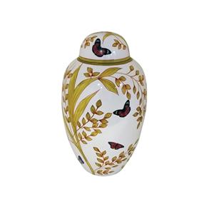 Butterfly-Printed Aluminium & Brass Dome Top Urn Adult <b>Pet</b> <b>Ashes</b> <b>Keepsake</b> Cremation Memorial Funeral Supplies Human <b>Pet</b> Owners - Product Image 1