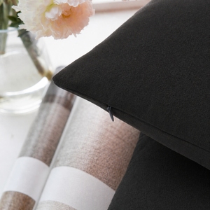 100% Cotton Canvas Cushion Cover Matte Black Heavy Duty Decorative Sofa Pillow Case Eco Friendly - Product Image 3