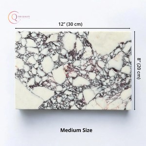 Planche à découper de cuisine en marbre brillant pur design fantaisie planche à découper rectangulaire personnalisée en gros blocs à découper blancs et bruns - Product Image 3
