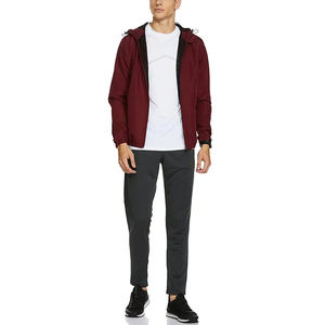 100% Polyester hommes à capuche coupe-vent veste imperméable coupe-vent solide fermeture à glissière Style décontracté unisexe veste d'hiver - Product Image 3