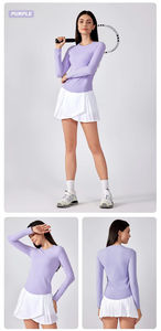 Women's Long Sleeve Gym Fitness Workout Shirts Elastic Waist Wholesale New <b>Thin</b> <b>Tight</b> Training Running Sports Breathable Yoga - Product Image 3